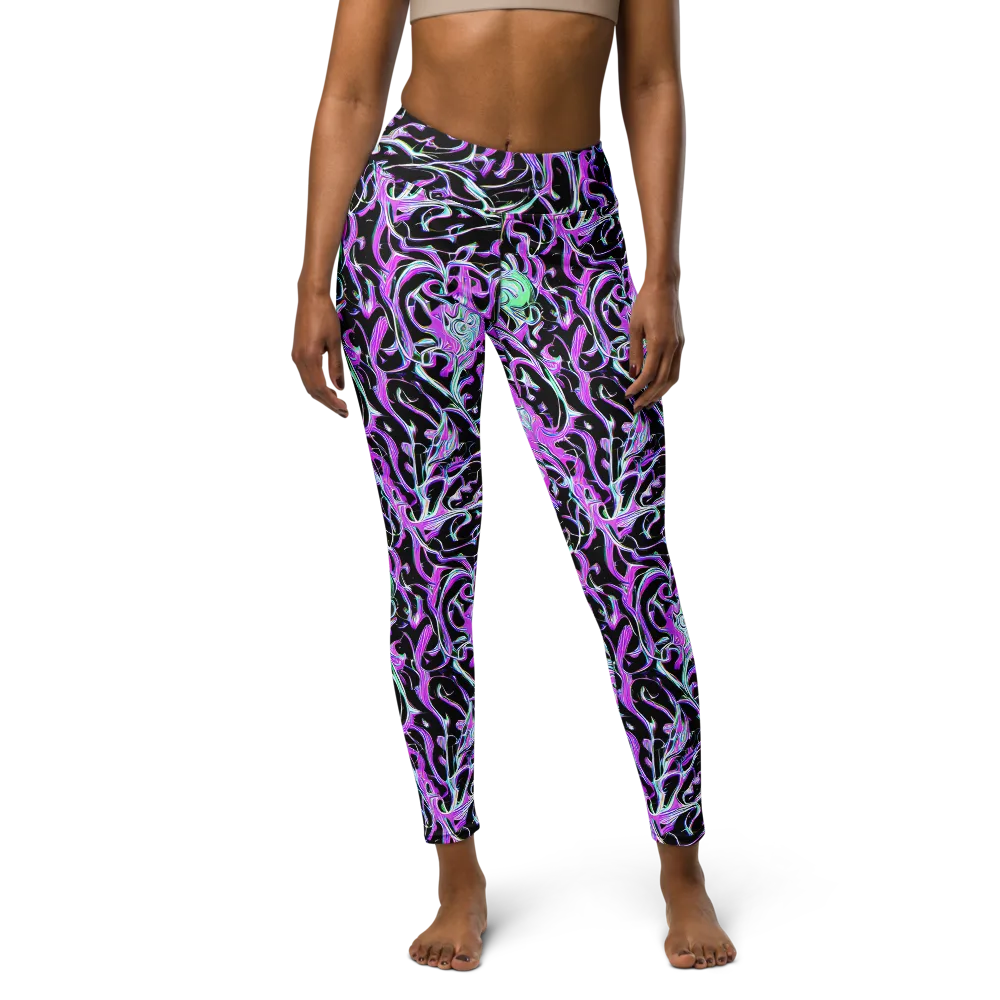 Vivid Distortion on Yoga Leggings — Front