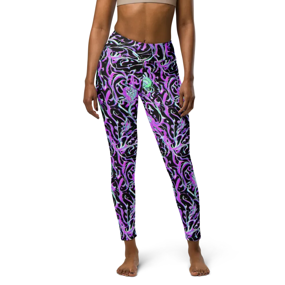 Vivid Distortion on Yoga Leggings — Front