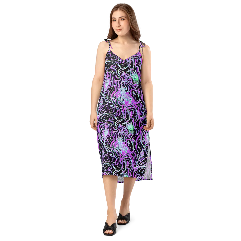 Vivid Distortion on Slip Dress — Front