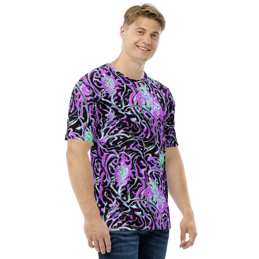 Vivid Distortion on Men's Crew Neck T-Shirt — Right