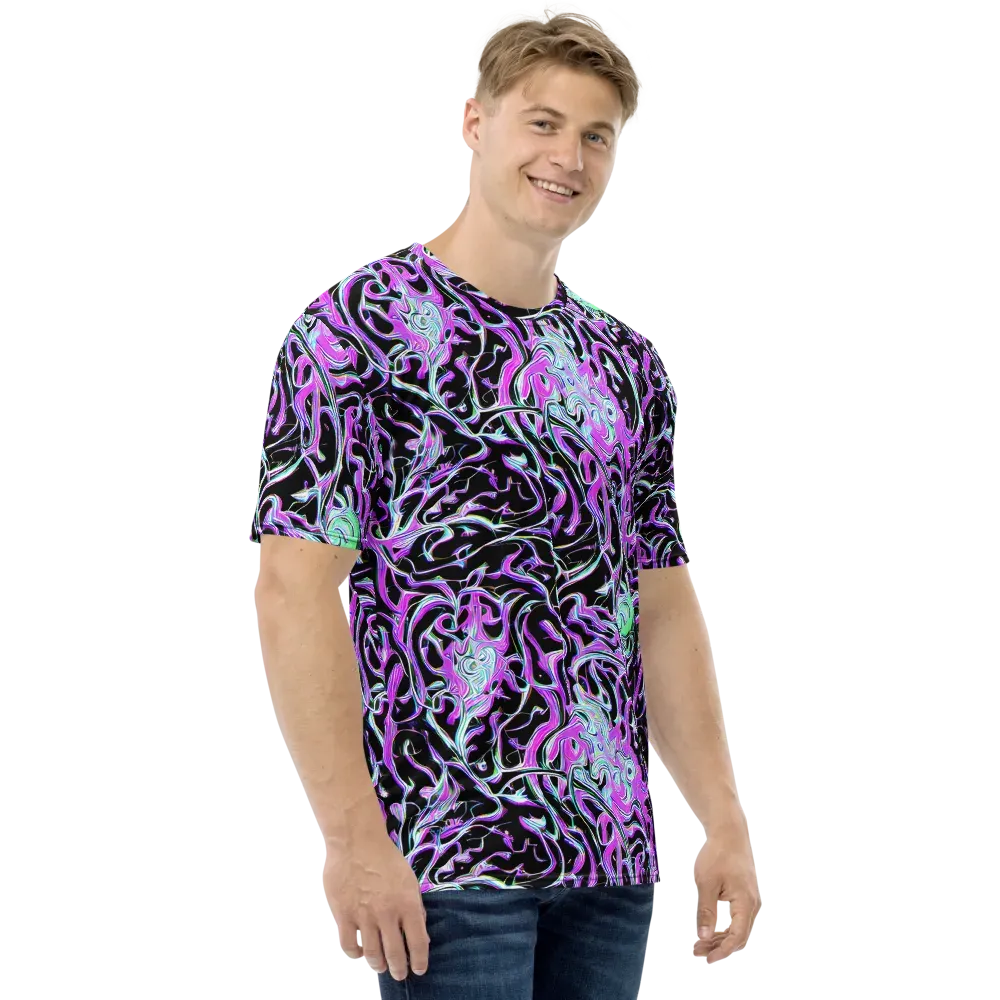 Vivid Distortion on Men's Crew Neck T-Shirt — Right