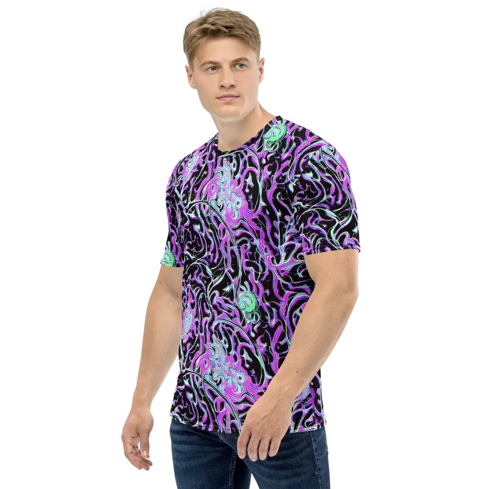 Vivid Distortion on Men's Crew Neck T-Shirt — Left
