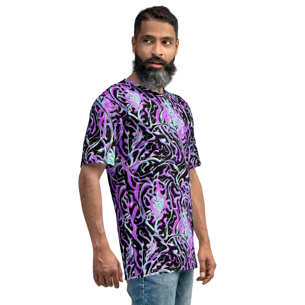 Vivid Distortion on Men's Crew Neck T-Shirt — Right
