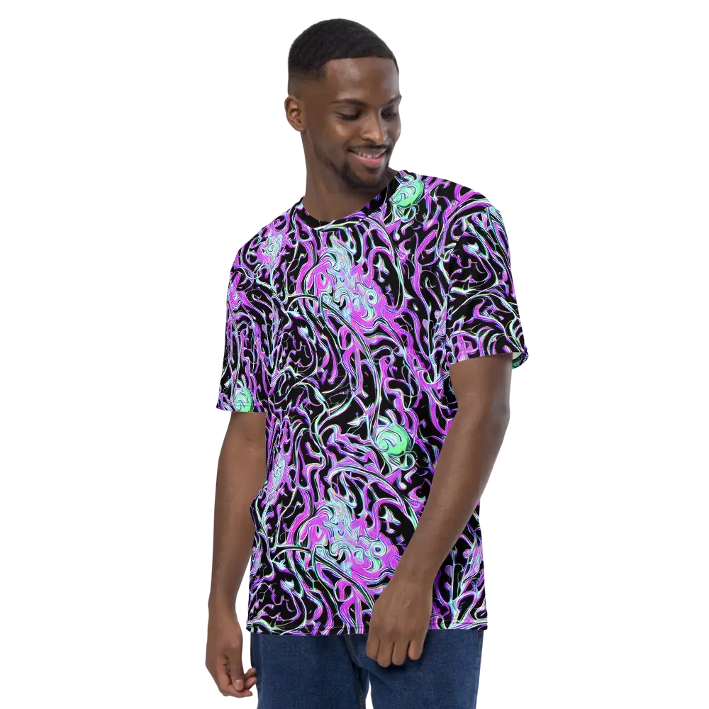 Vivid Distortion on Men's Crew Neck T-Shirt — Left