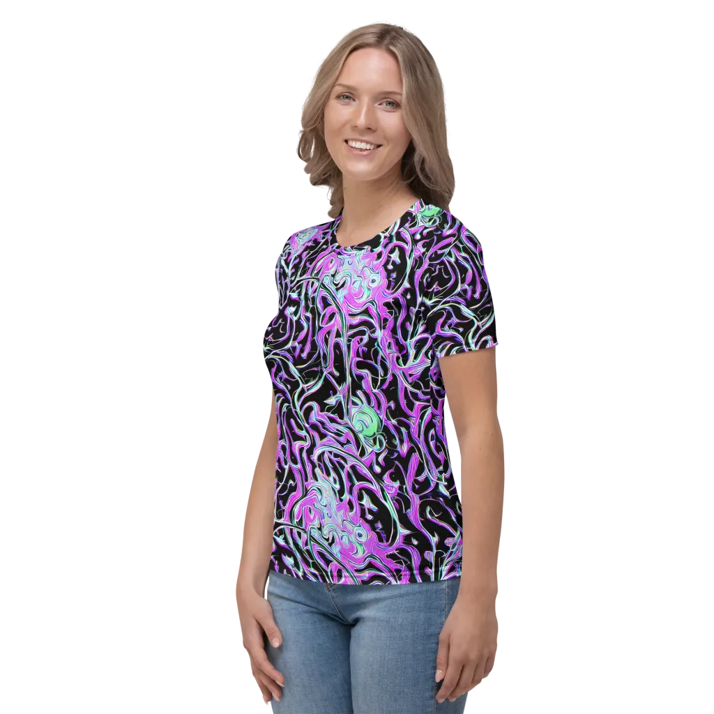 Vivid Distortion on Women's Crew Neck T-Shirt — Left