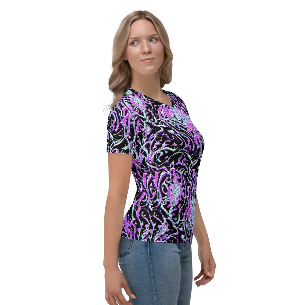 Vivid Distortion on Women's Crew Neck T-Shirt — Right