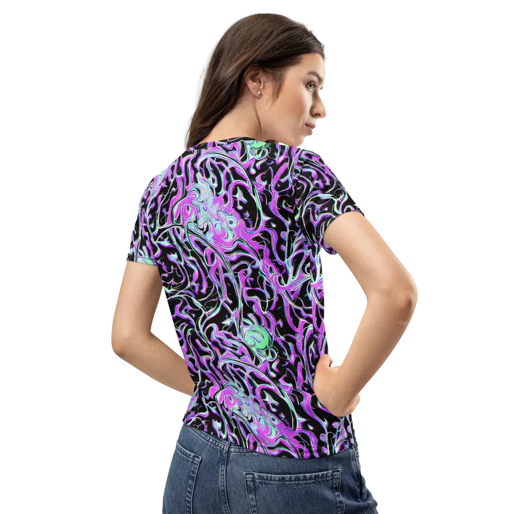 Vivid Distortion on Women's Crew Neck T-Shirt — Back