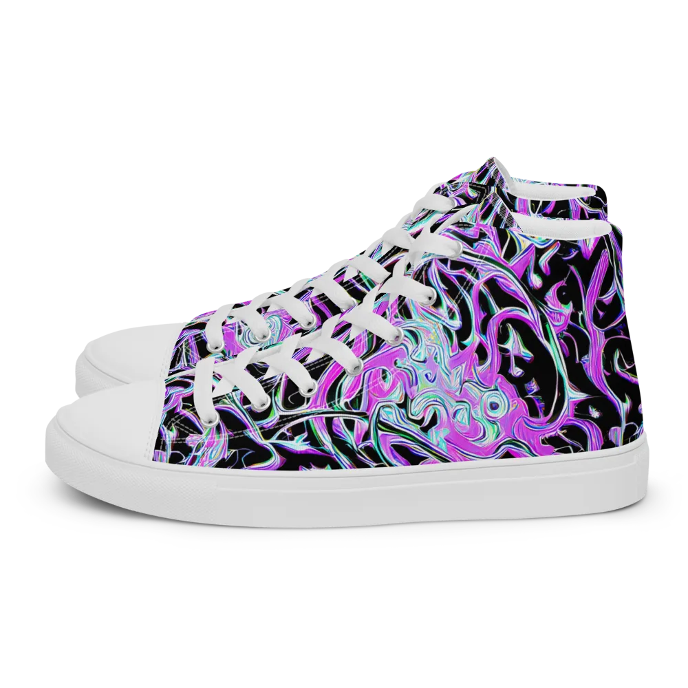 Vivid Distortion on Women's High Top Canvas Shoes — Left