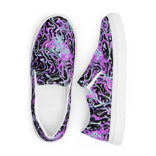 Vivid Distortion on a Men's Slip-On Canvas Shoes