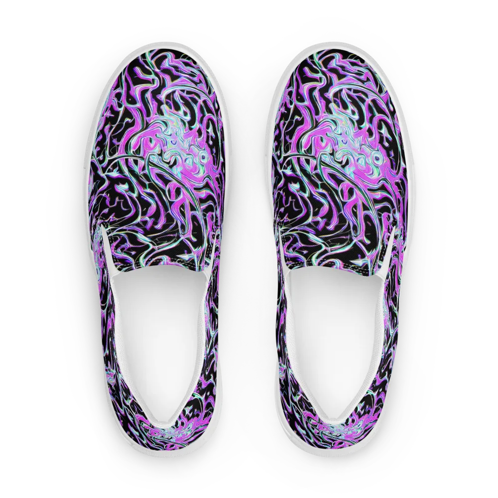 Vivid Distortion on Women's Slip-On Canvas Shoes — Front