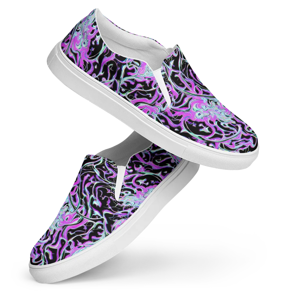 Vivid Distortion on Women's Slip-On Canvas Shoes — Front