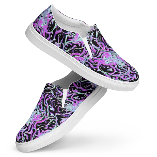 Vivid Distortion on a Women's Slip-On Canvas Shoes