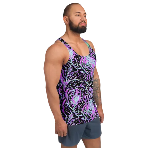 Vivid Distortion on a Men's Tank Top