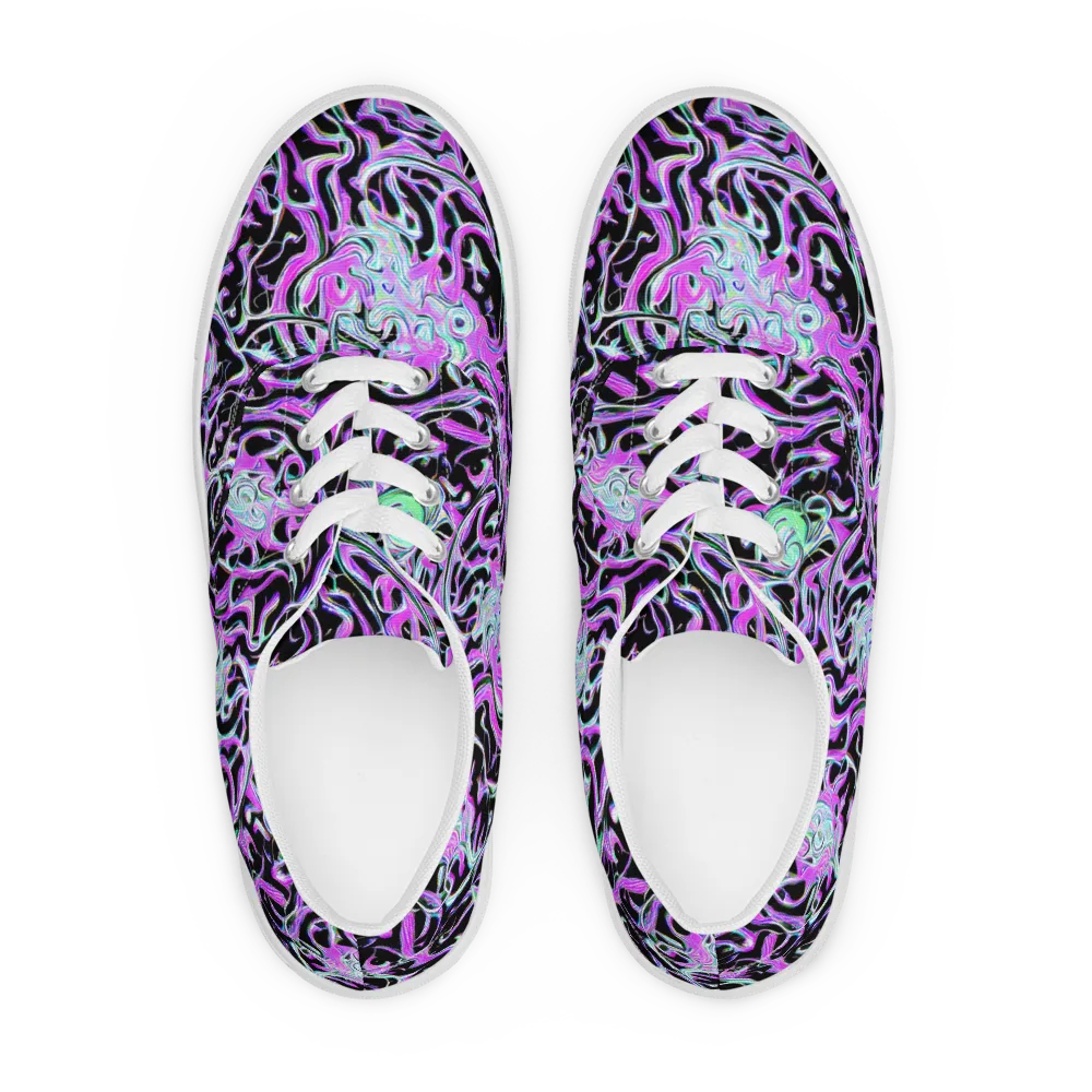 Vivid Distortion on Men's Lace-Up Canvas Shoes — Front