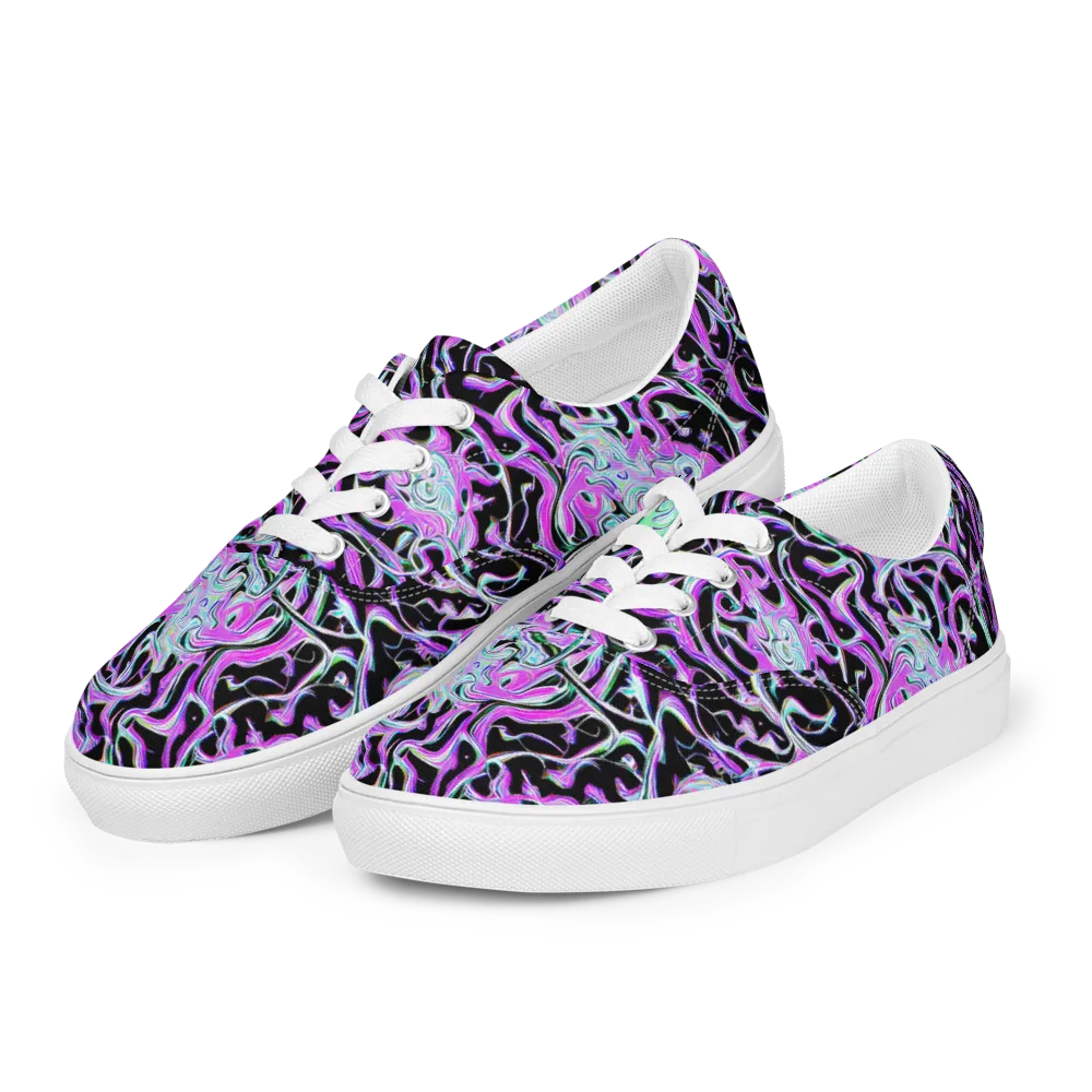 Vivid Distortion on Men's Lace-Up Canvas Shoes — Left Front