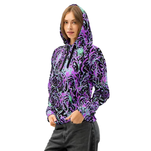 Vivid Distortion on a Cotton Hoodie