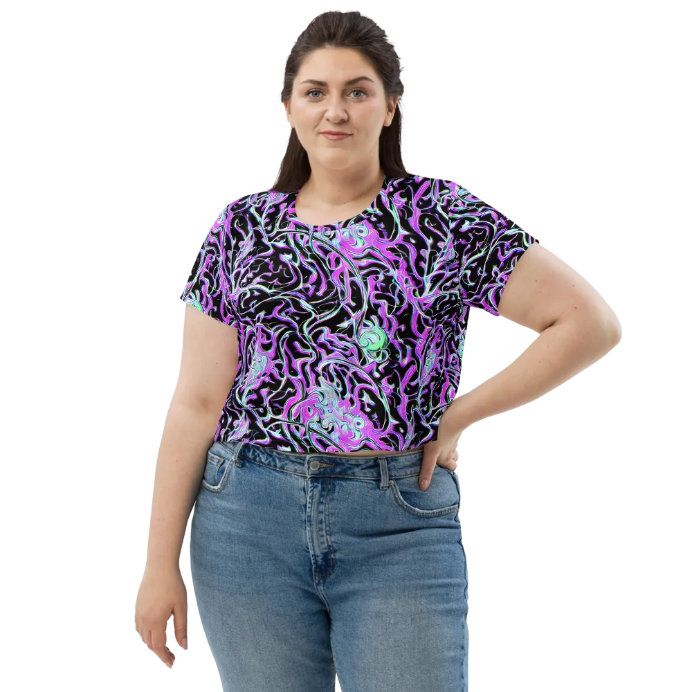 Vivid Distortion on Crop Tee — Front