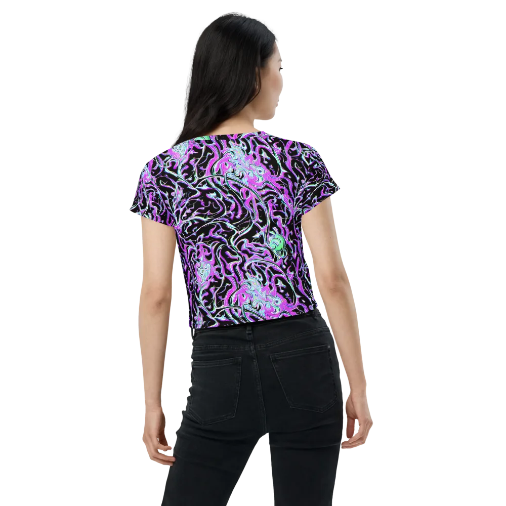 Vivid Distortion on Crop Tee — Back