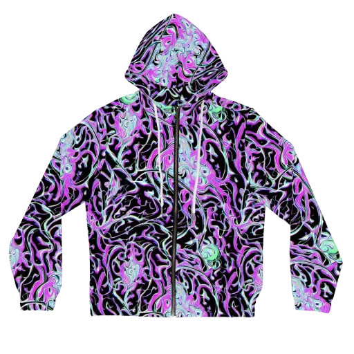 Vivid Distortion on a Women's Full-Zip Hoodie