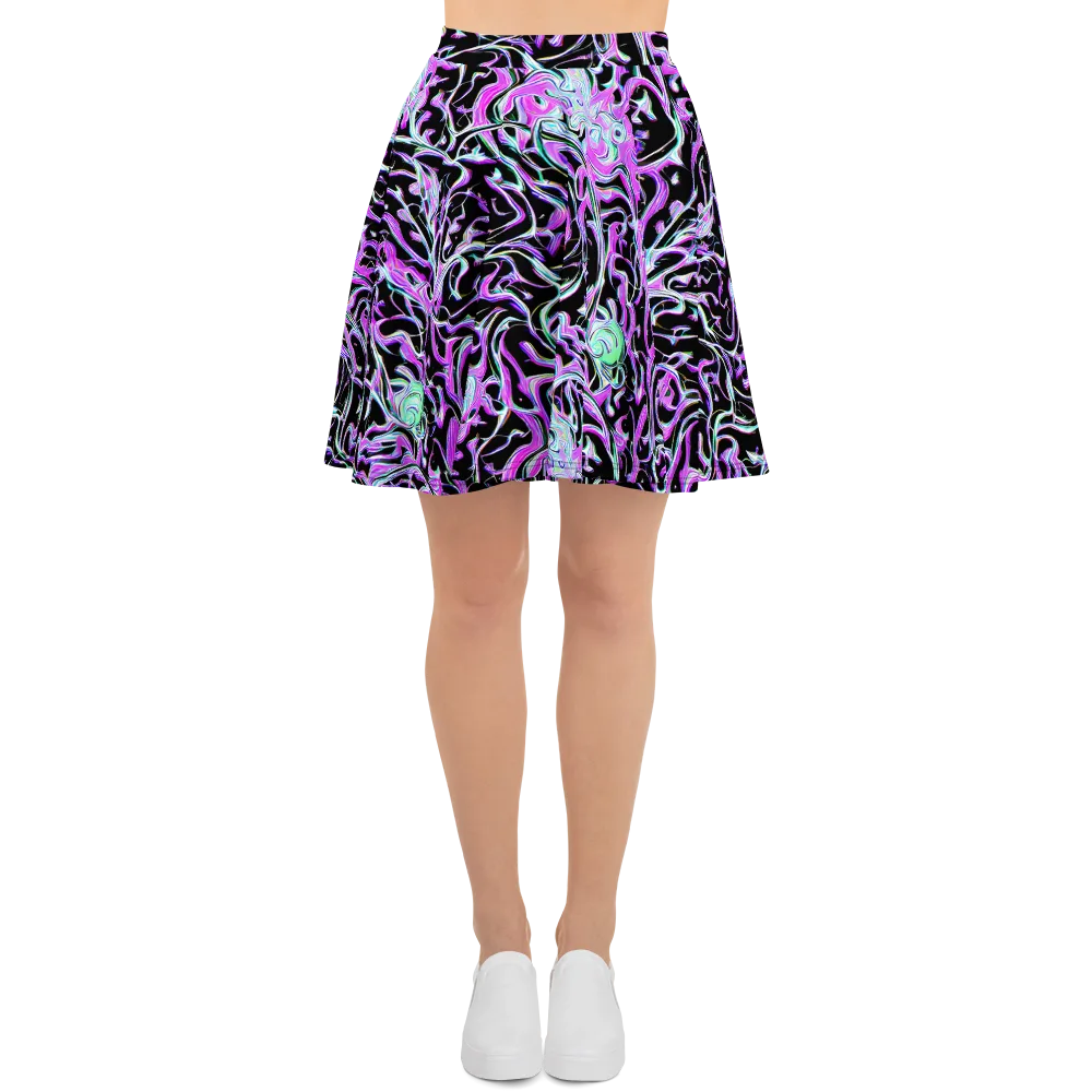 Vivid Distortion on Skater Skirt — Front