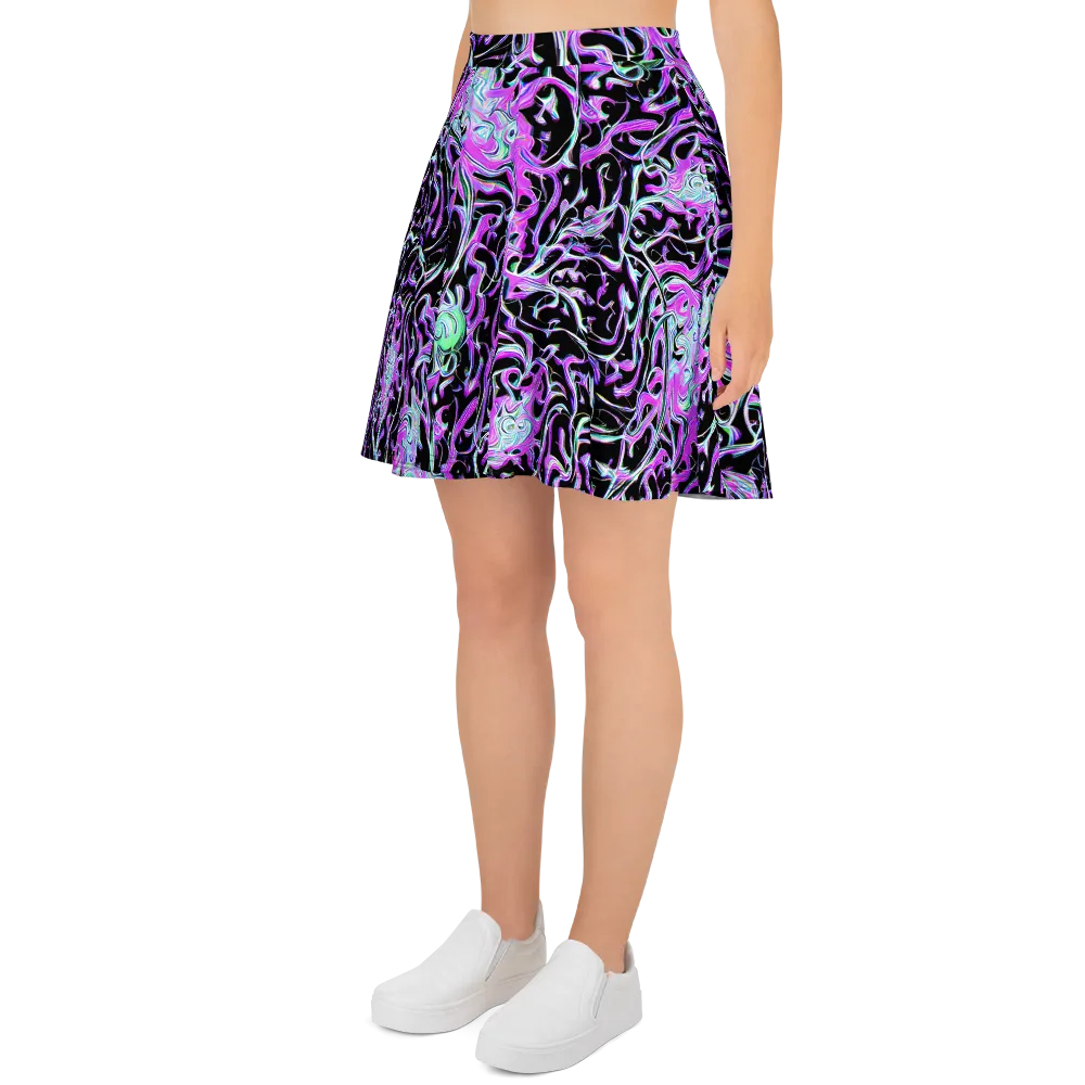 Vivid Distortion on Skater Skirt — Left