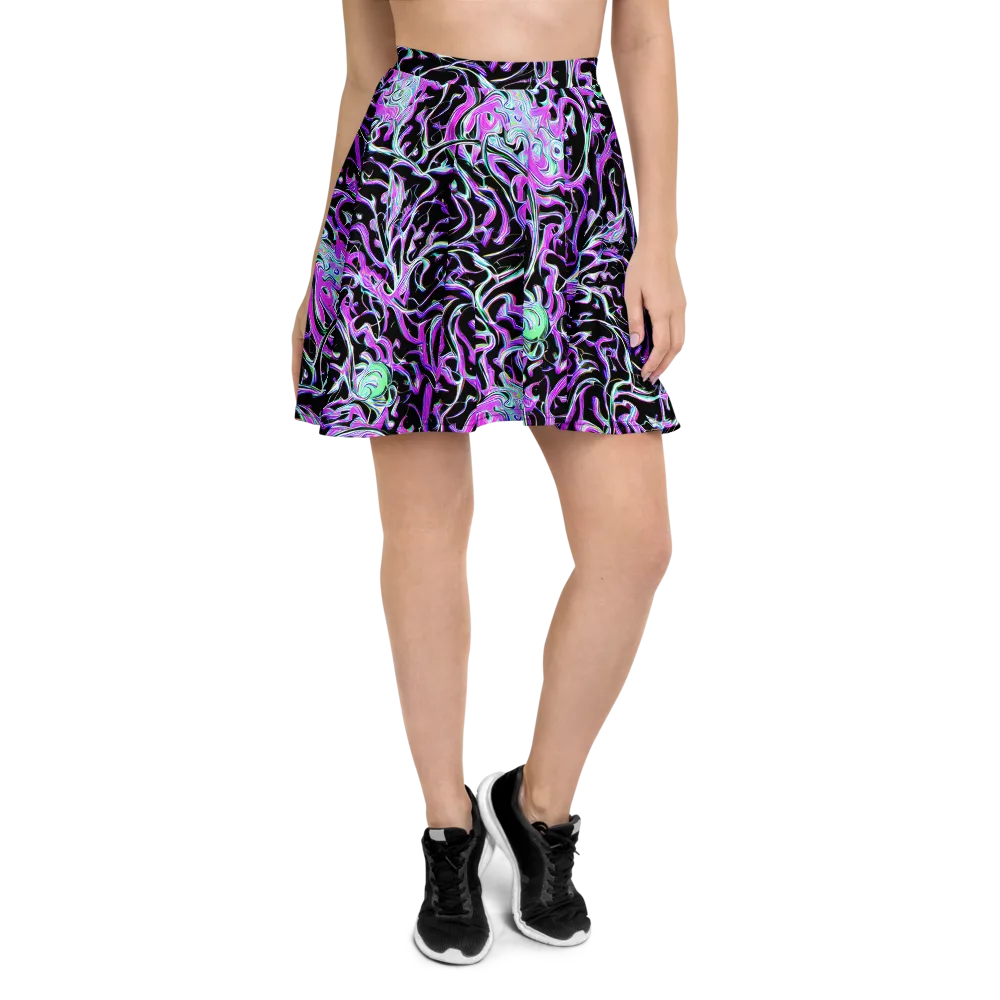 Vivid Distortion on Skater Skirt — Front
