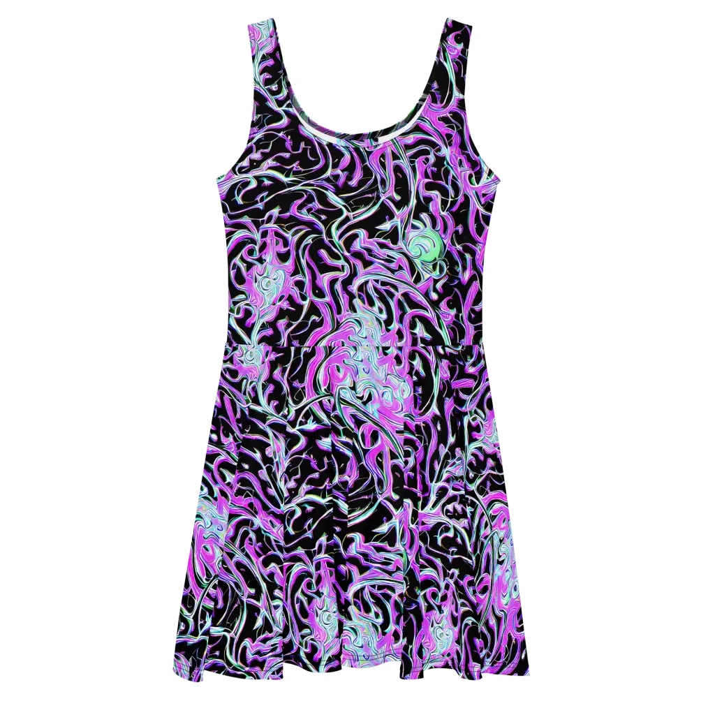 Vivid Distortion on Skater Dress — Front