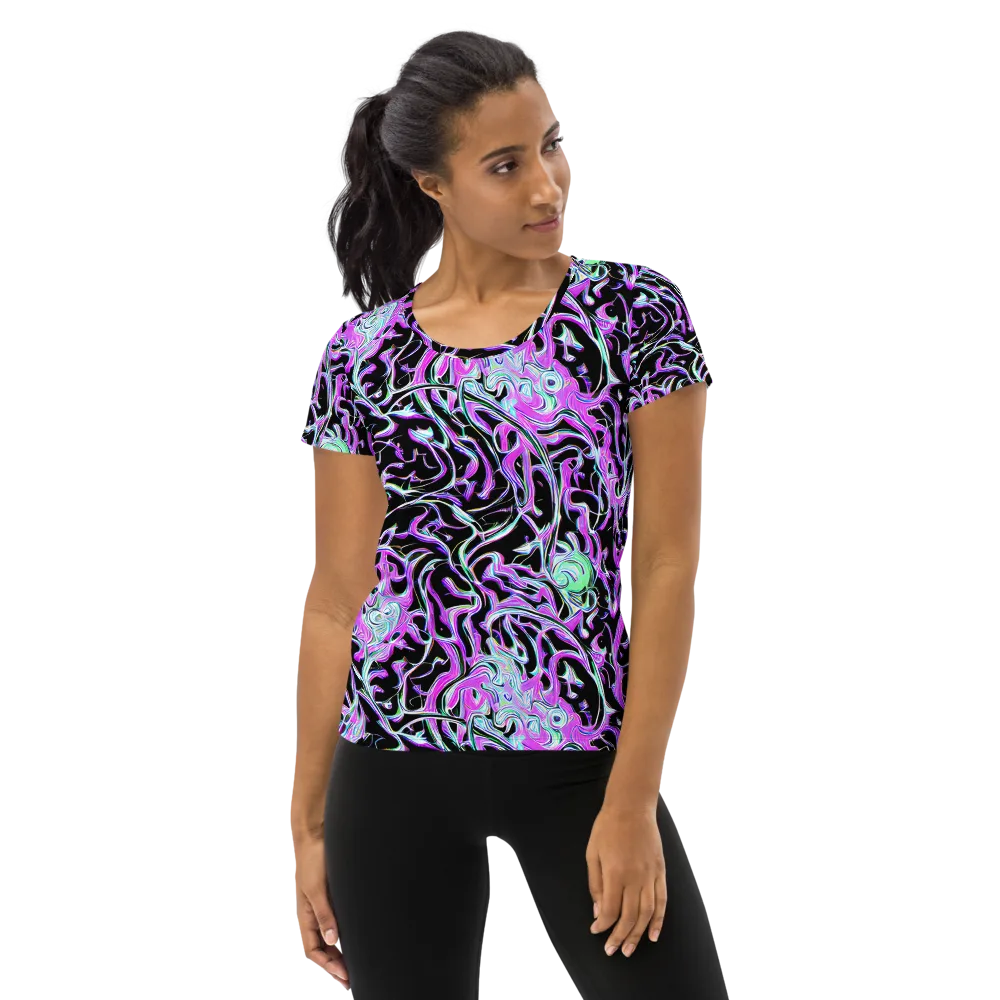 Vivid Distortion on Women's Athletic T-Shirt — Front