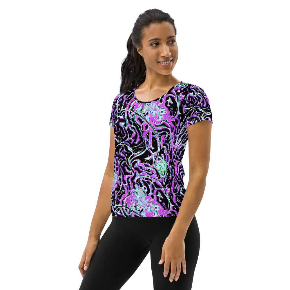 Vivid Distortion on Women's Athletic T-Shirt — Left