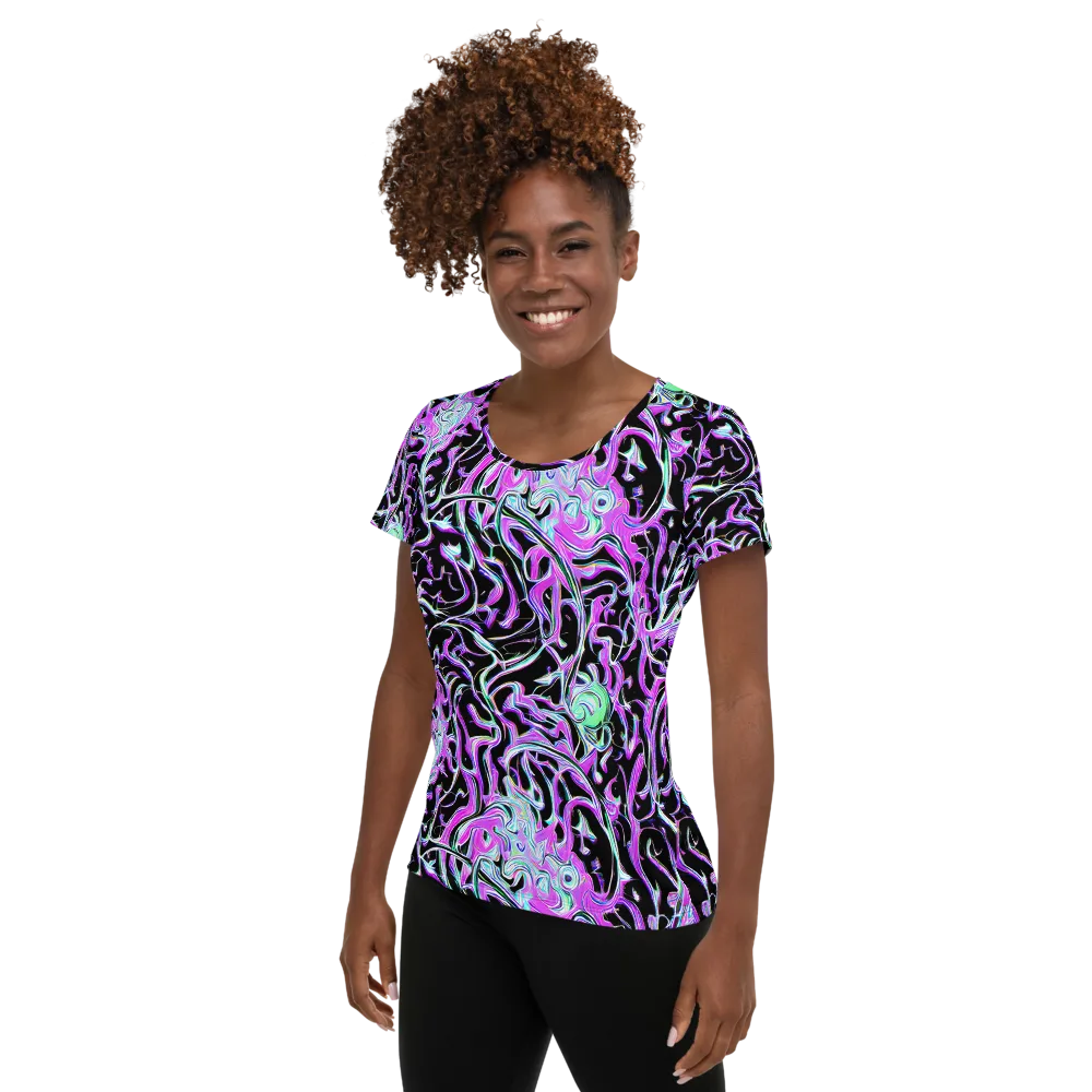 Vivid Distortion on Women's Athletic T-Shirt — Left