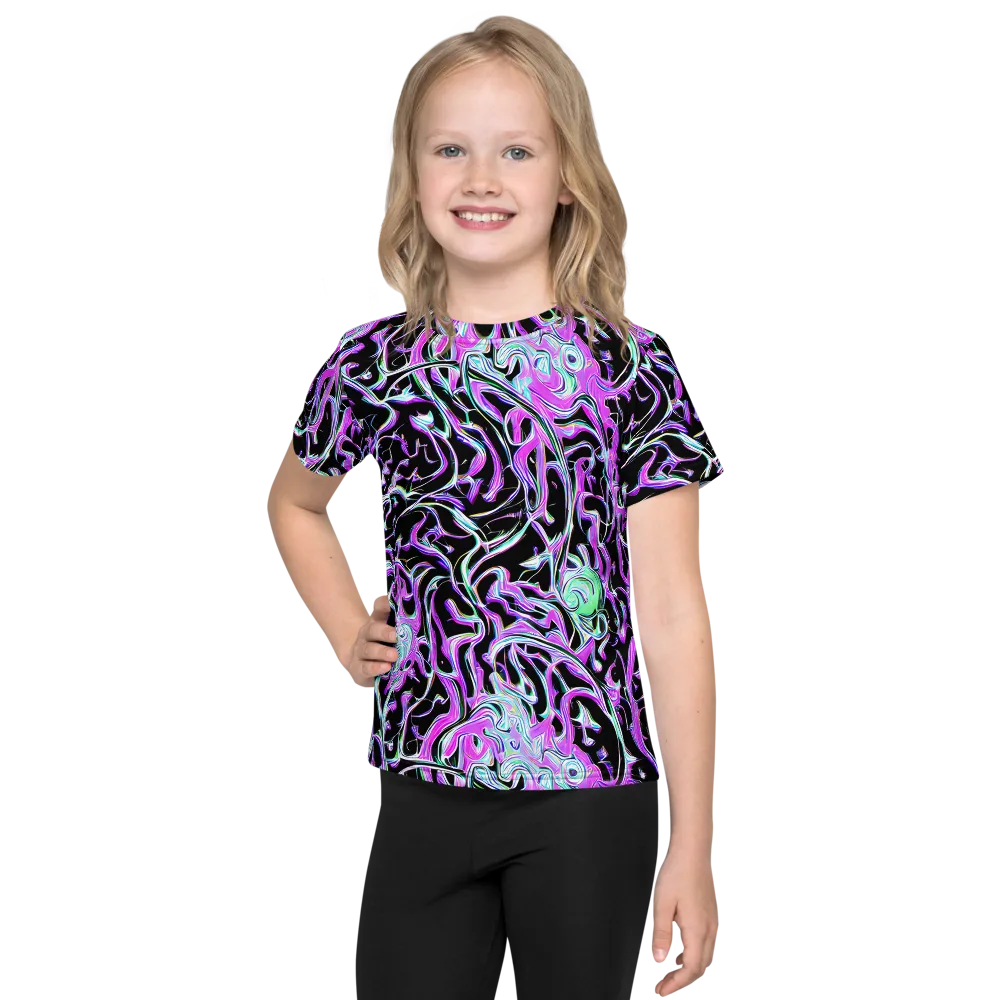 Vivid Distortion on Kids Crew Neck T-Shirt — Front
