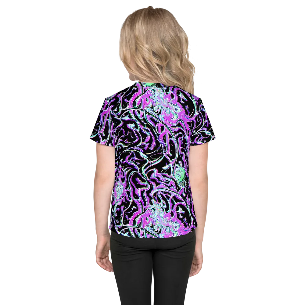 Vivid Distortion on Kids Crew Neck T-Shirt — Back