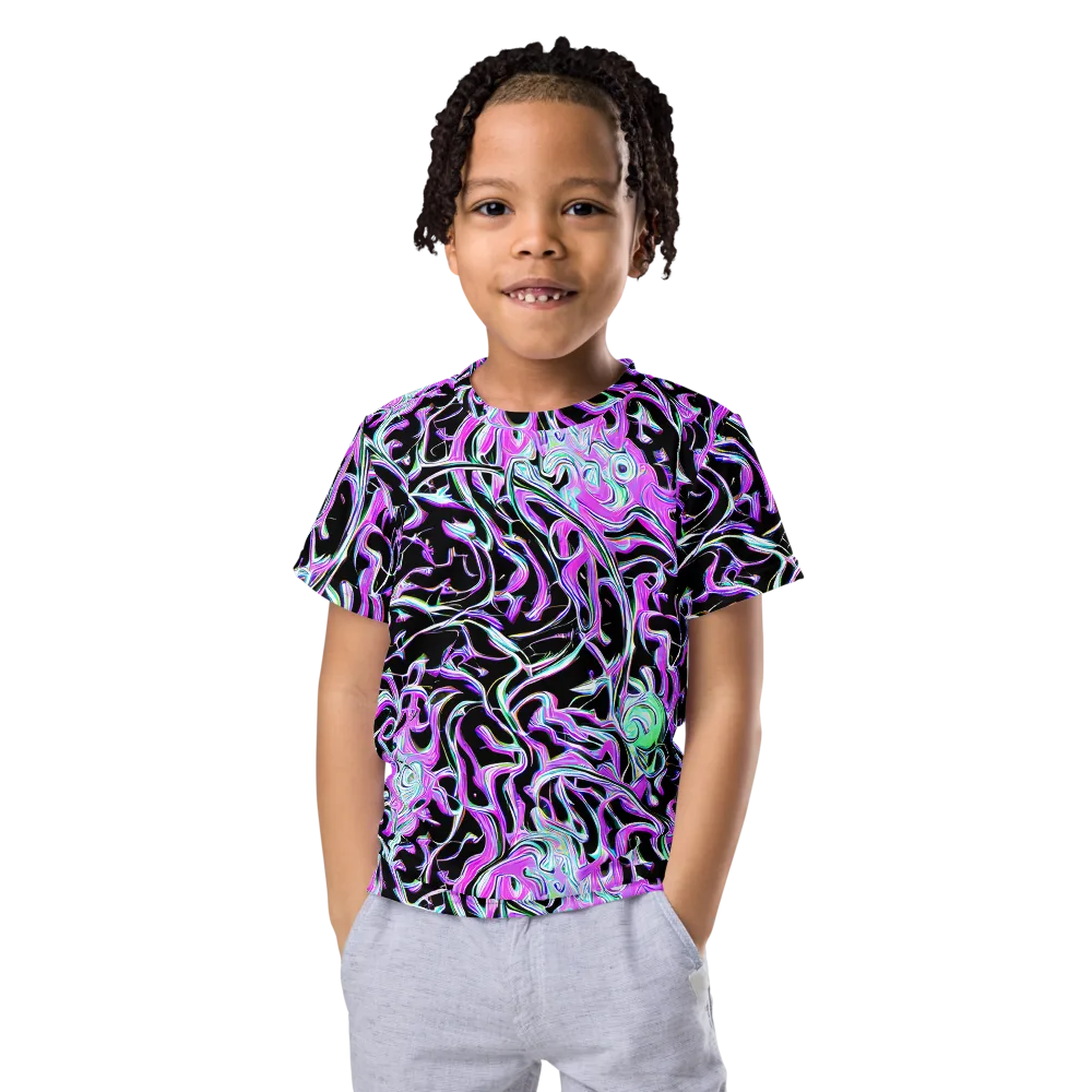 Vivid Distortion on Kids Crew Neck T-Shirt — Front