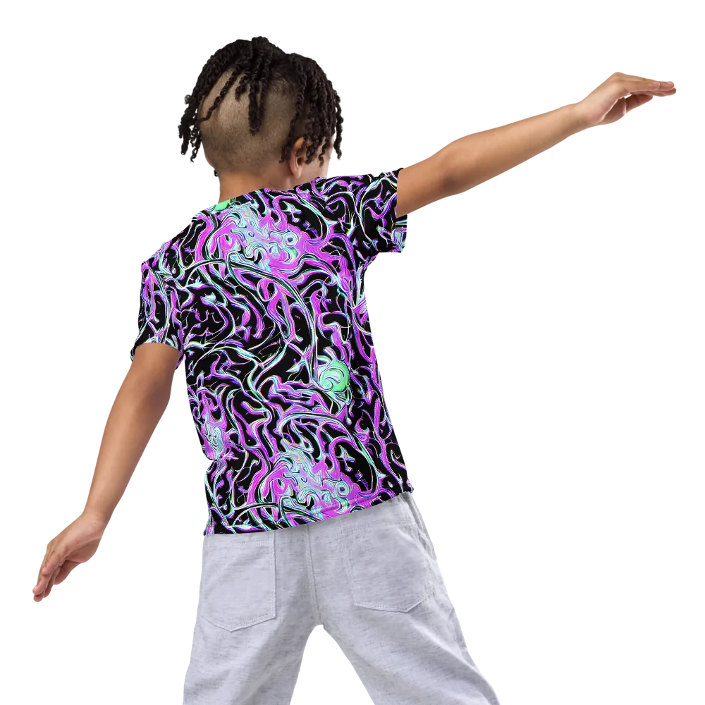 Vivid Distortion on Kids Crew Neck T-Shirt — Back