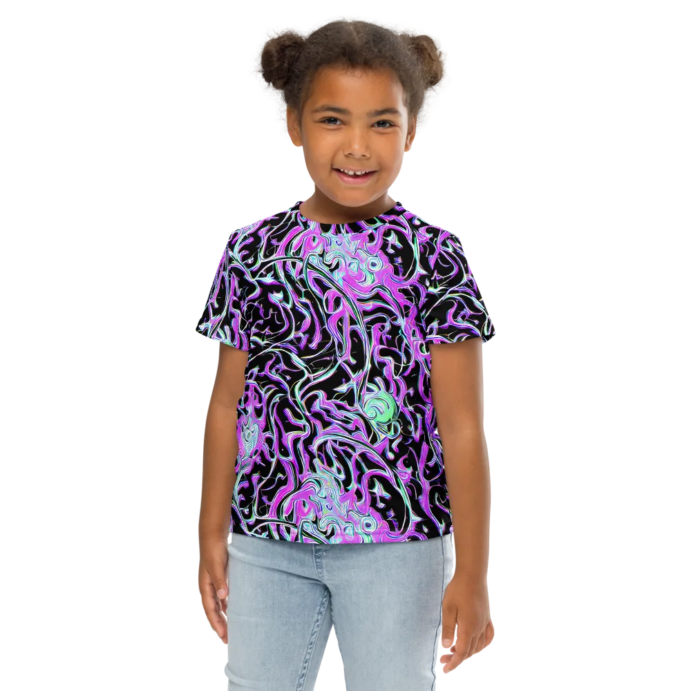 Vivid Distortion on Kids Crew Neck T-Shirt — Front