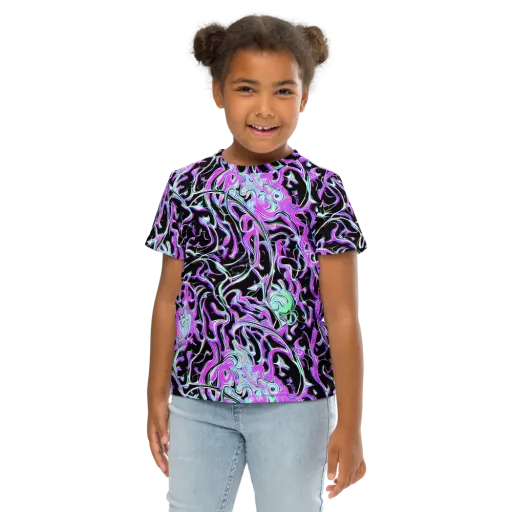 Vivid Distortion on a Kids Crew Neck T-Shirt