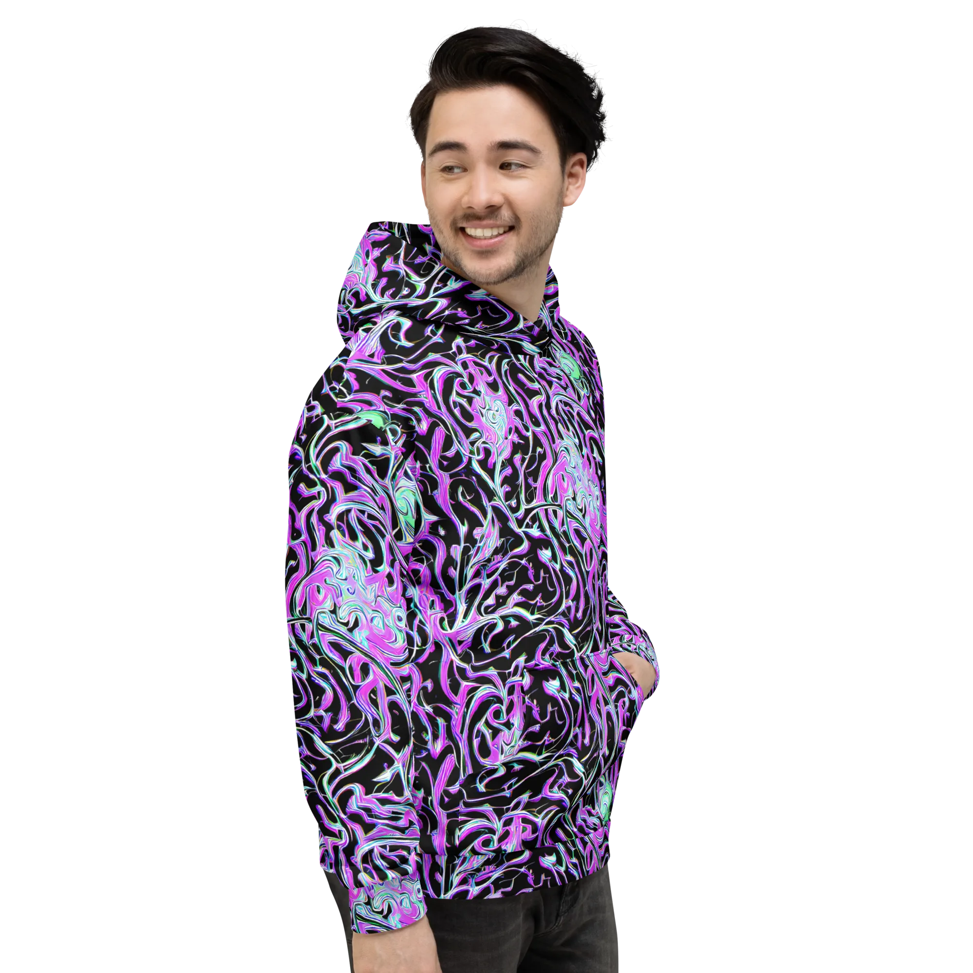 Vivid Distortion on Hoodie — Right
