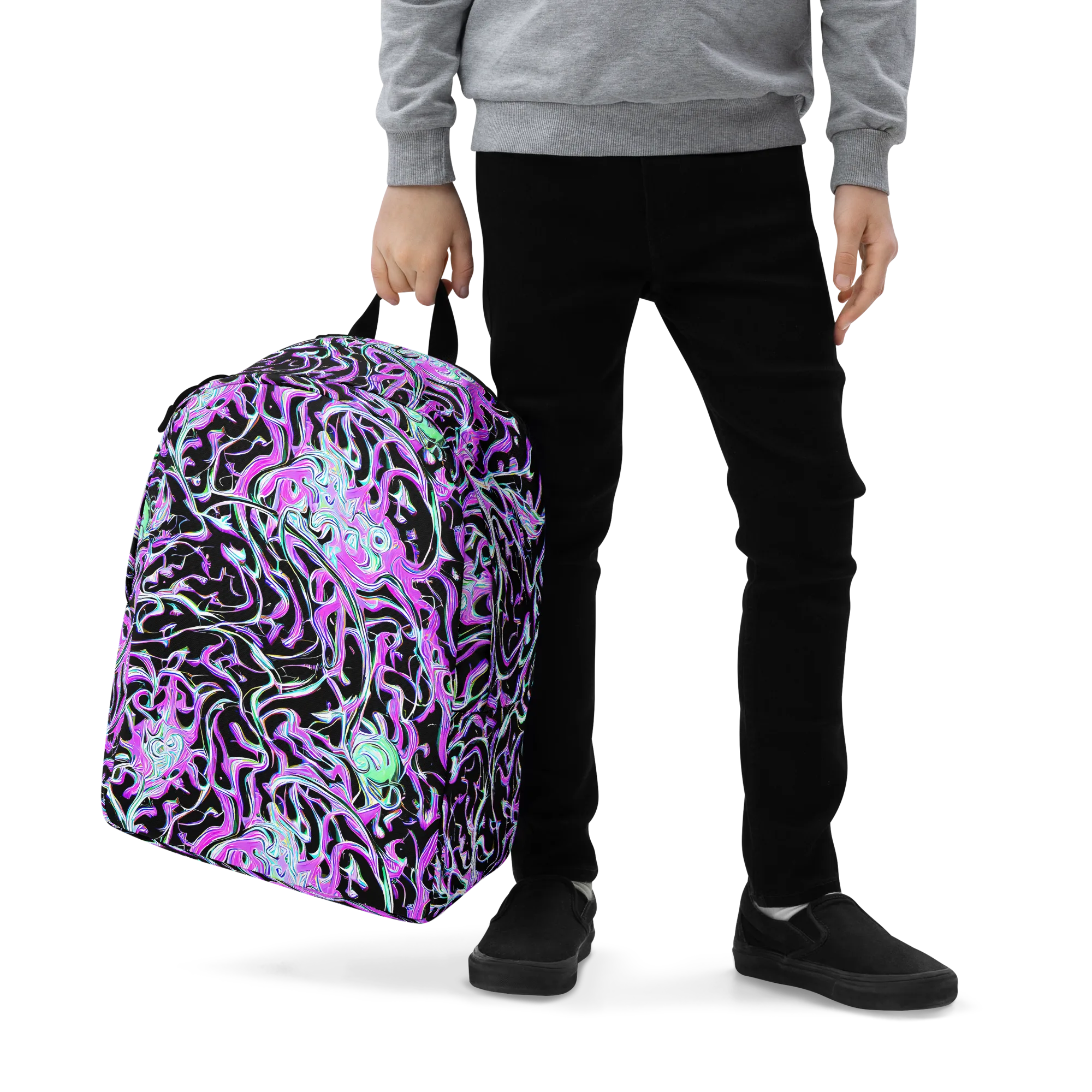 Vivid Distortion on Minimalist Backpack — Zoomed-in