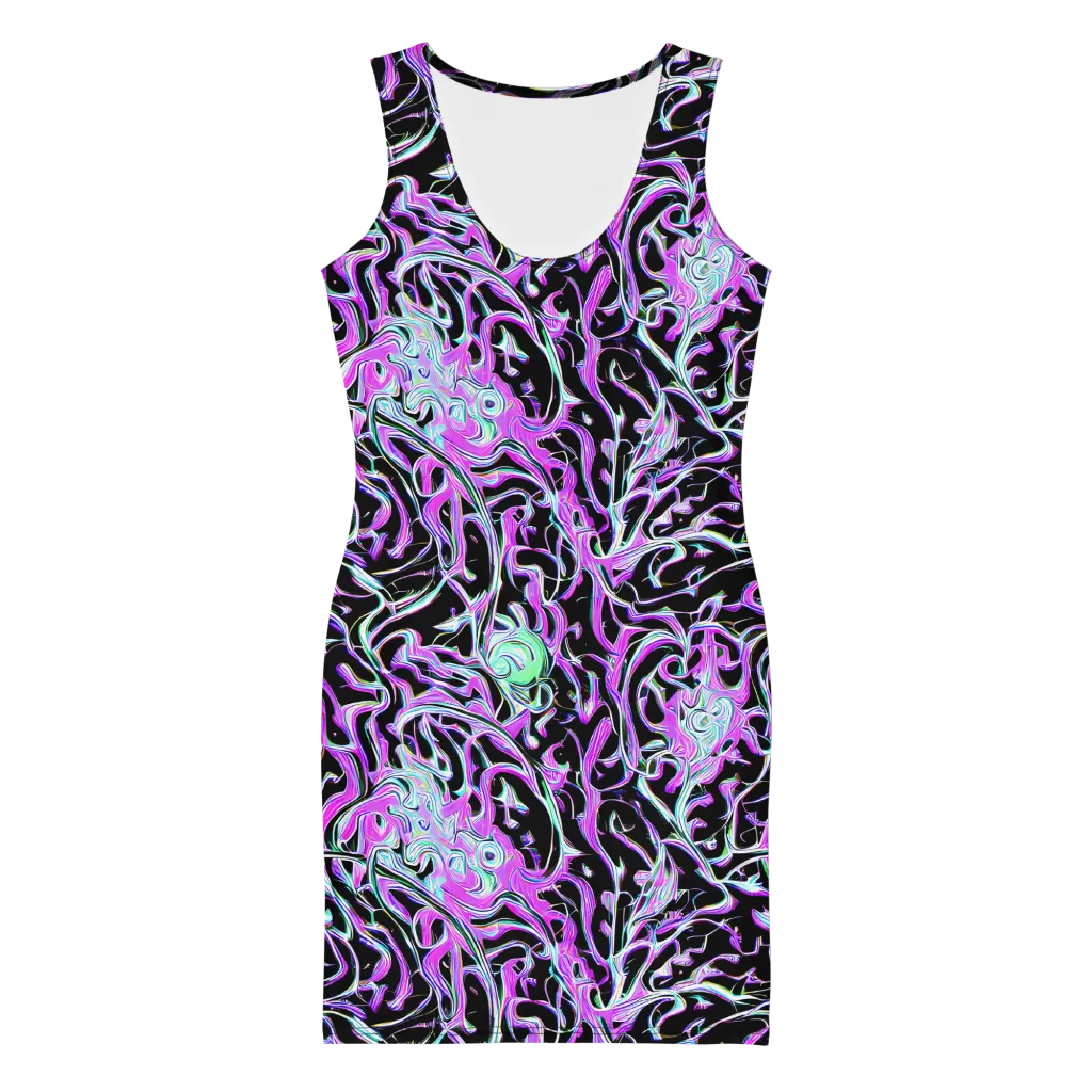 Vivid Distortion on Bodycon Dress — Front
