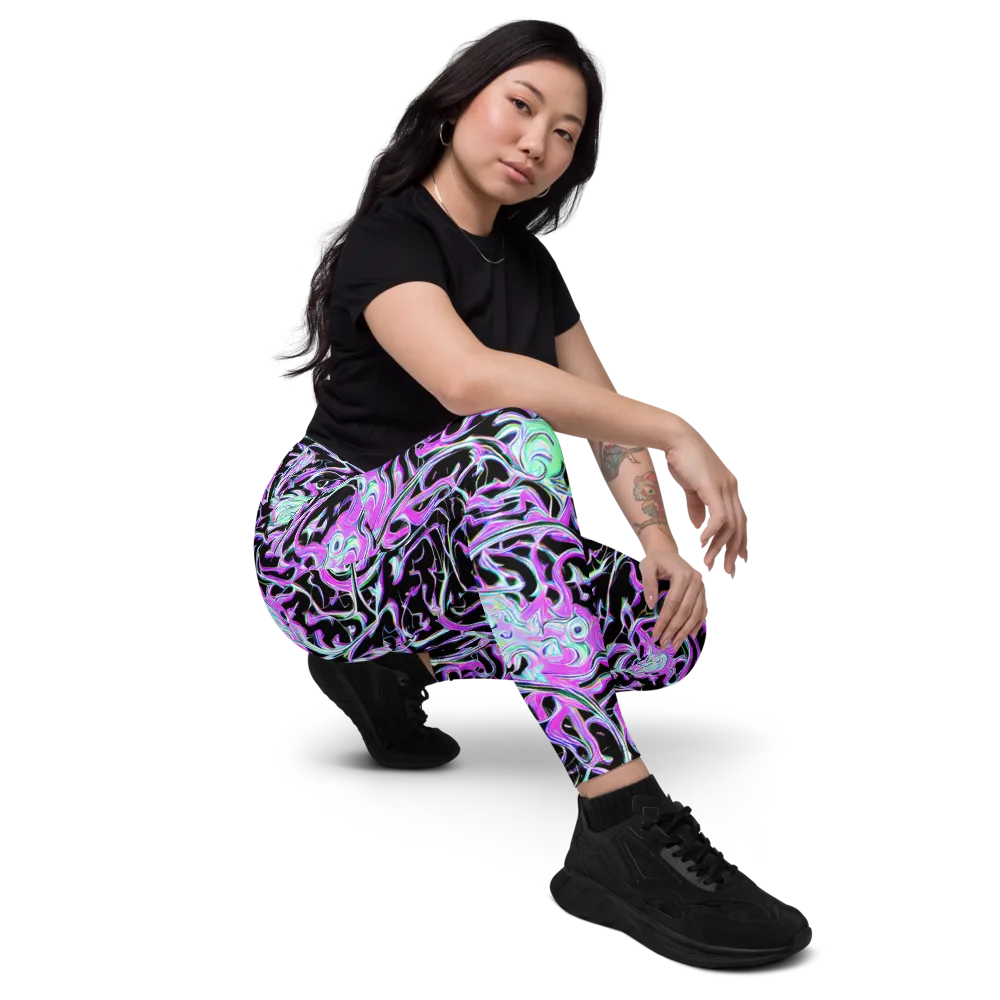Vivid Distortion on Leggings with Pockets — Right Front