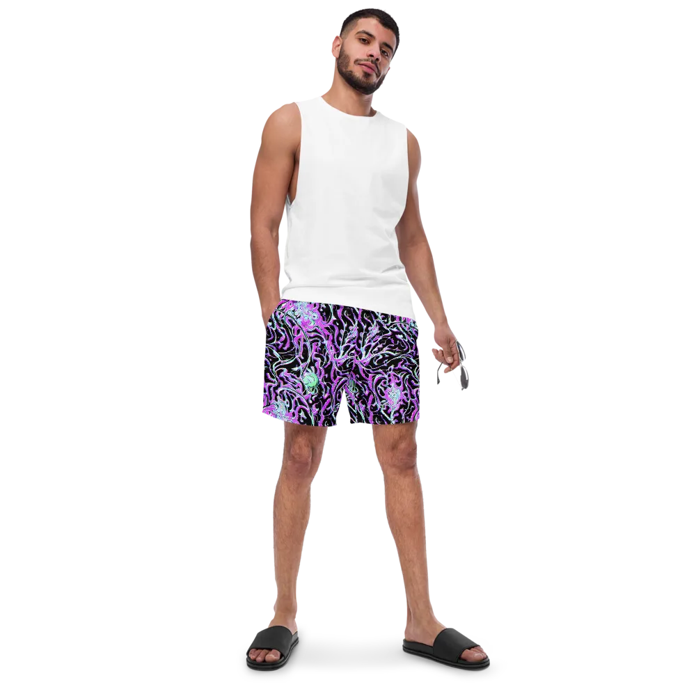 Vivid Distortion on Swim Trunks — Front
