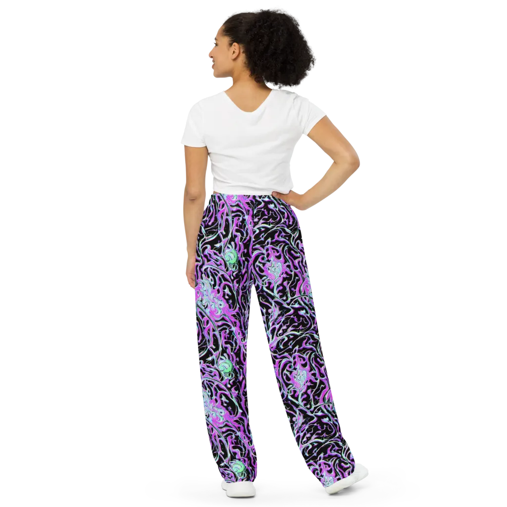 Vivid Distortion on Wide-Leg Pants — Back