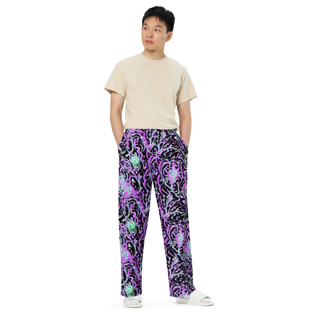 Vivid Distortion on Wide-Leg Pants — Front