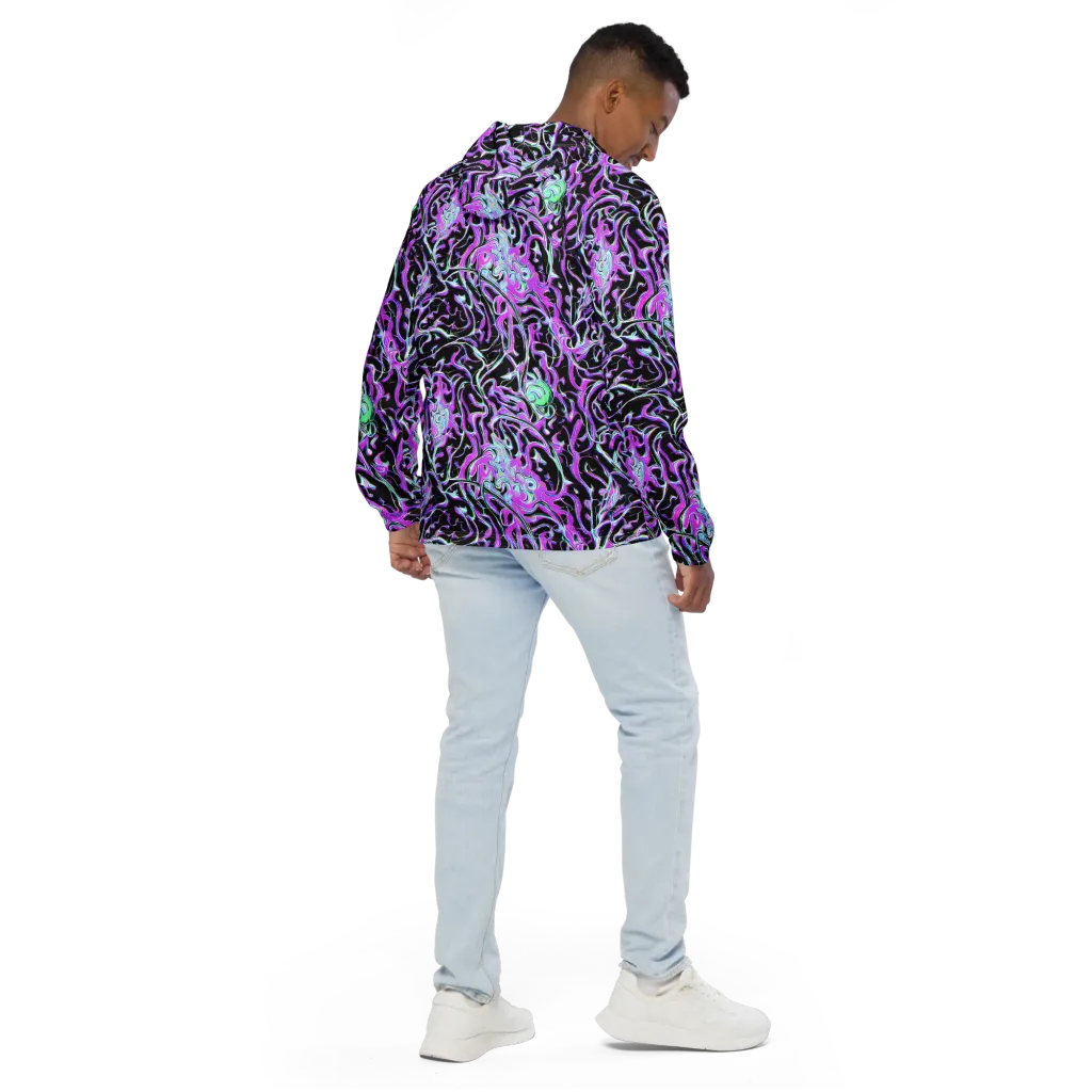 Vivid Distortion on Men's Windbreaker — Back
