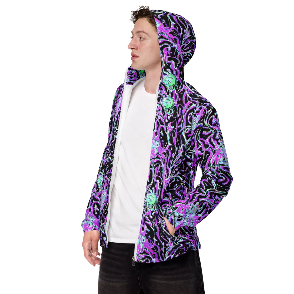 Vivid Distortion on Men's Windbreaker — Left Front