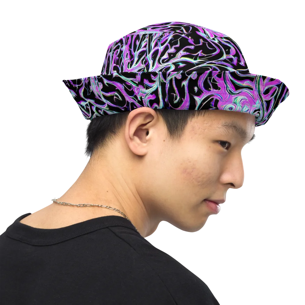 Vivid Distortion on Reversible Bucket Hat — Right Outside