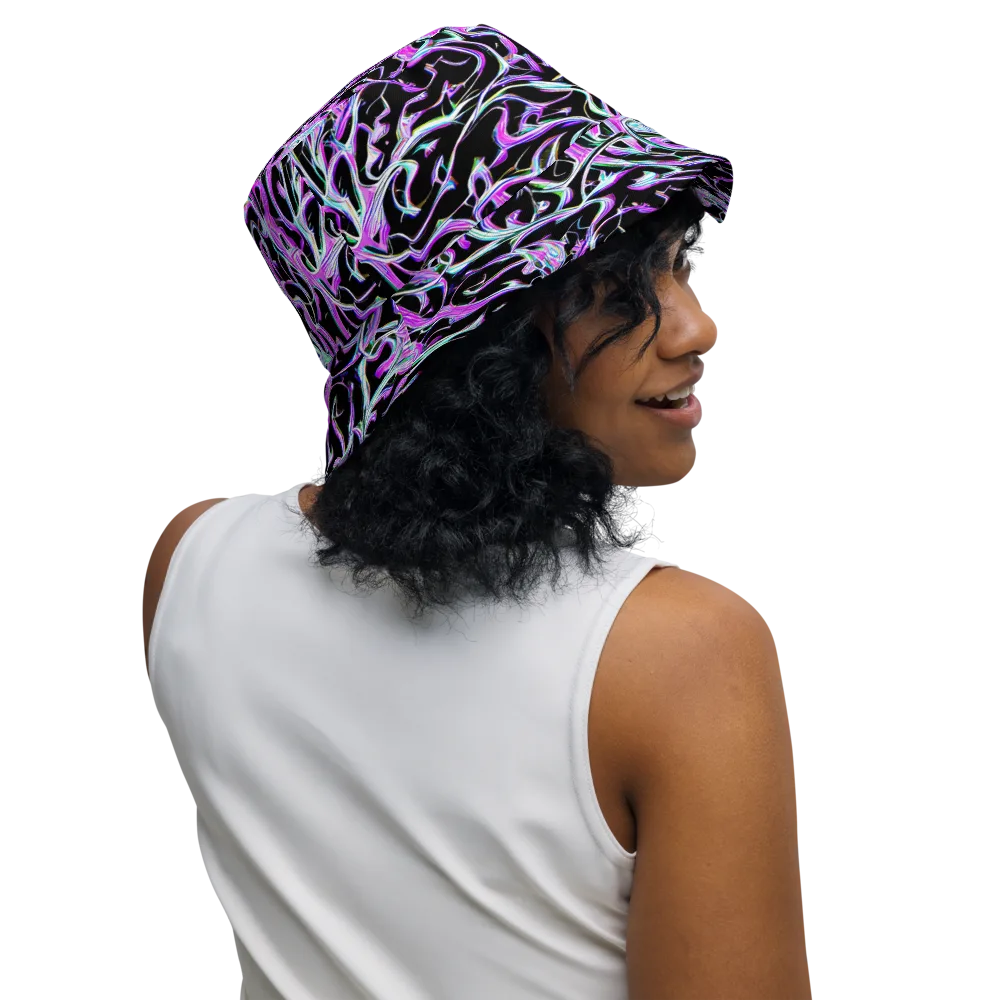 Vivid Distortion on Reversible Bucket Hat — Right Outside