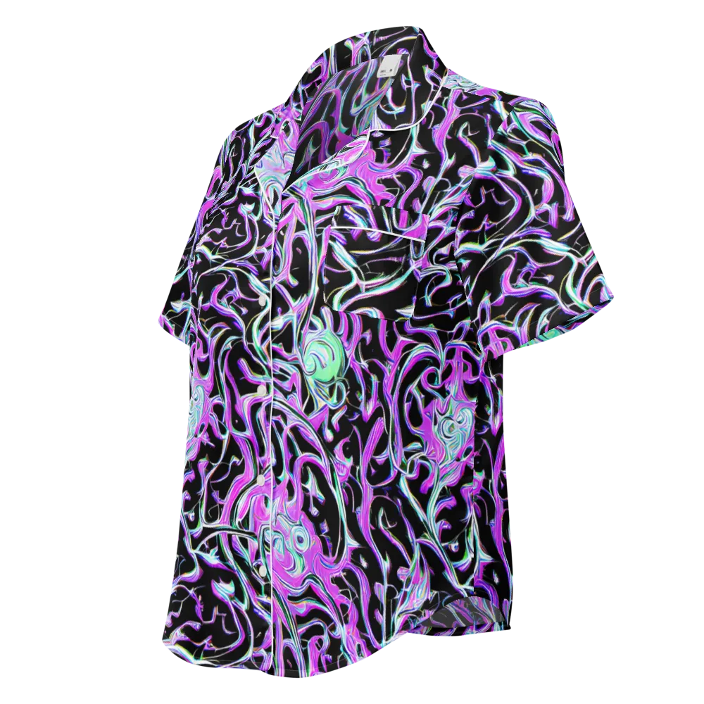 Vivid Distortion on Women's Short Sleeve Pajama Top — Left Front
