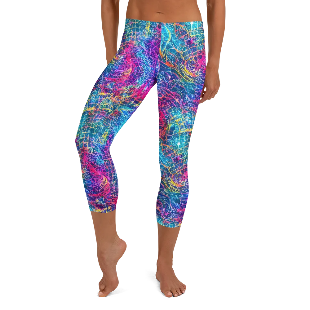 Hypercolor Rapture on Capri Leggings — Front