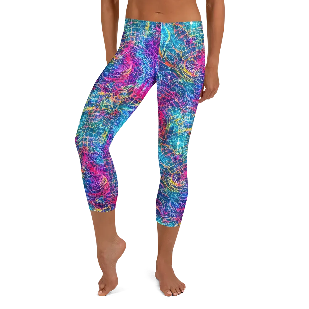 Hypercolor Rapture on Capri Leggings — Front
